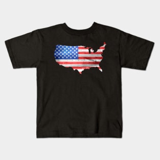 USA American Flag Patriotic For United States Merica Kids T-Shirt